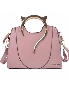 Cat Purse Women Cute Top Handle Shoulder Bag Teens Girls PU Leather Gothic